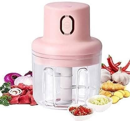 Mini USB Wireless Electric Garlic Chopper, Mini Food Chopper Garlic Mincer Blender Meat Grinder Waterproof Rechargeable Food Processor (Electric Mini Garlic Grinder)