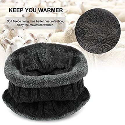 Ultra Soft Unisex Woolen Beanie Cap Plus Muffler Scarf Set for Men Women Girl Boy - Warm, Snow Proof - 20 Degree Temperature