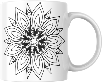 Mandala Printed Ceramic Mug | Coffee Mug | Tea Mug | Milk Mug | Designer Mug | 330 ml, Microwave & Dishwasher Safe | Mug for Kids | Mug for Friend, Birthday Gift