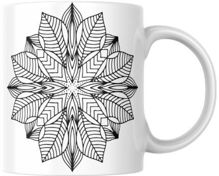Mandala Printed Ceramic Mug | Coffee Mug | Tea Mug | Milk Mug | Designer Mug | 330 ml, Microwave & Dishwasher Safe | Mug for Kids | Mug for Friend, Birthday Gift