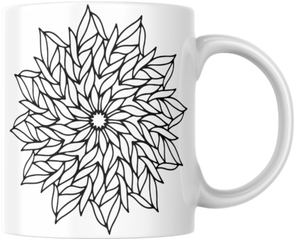 Mandala Printed Ceramic Mug | Coffee Mug | Tea Mug | Milk Mug | Designer Mug | 330 ml, Microwave & Dishwasher Safe | Mug for Kids | Mug for Friend, Birthday Gift