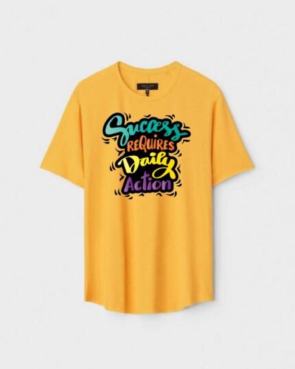 Unisex Designer Premium Quality Printed T-Shirt For Boys And Girls :: Cloth type : Cotton - Colour :: Yellow