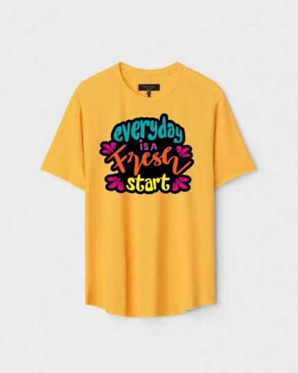 Unisex Designer Premium Quality Printed T-Shirt For Boys And Girls :: Cloth type : Cotton - Colour :: Yellow